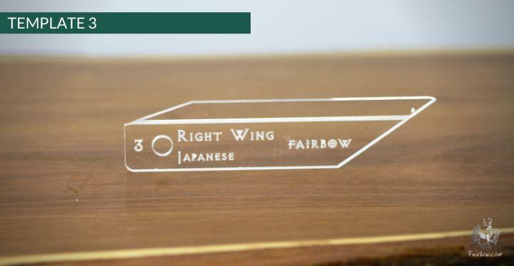 FEATHER CUTTING TEMPLATE PRE-GLUE (1-40)-Tool-Fairbow-Right wing-Japanese no.3-Fairbow