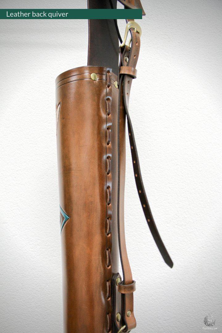 LEATHER BACK QUIVER WITH ARROWS DESIGN-Quiver-Fairbow-Fairbow