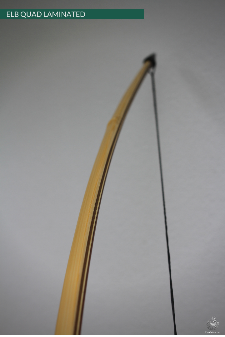 QUAD LAMINATED ENGLISH LONGBOW TIGERWOOD, SUPERCORE, WALNUT, BAMBOO 45 LBS @ 28 INCH-English Longbow-Fairbow-Fairbow