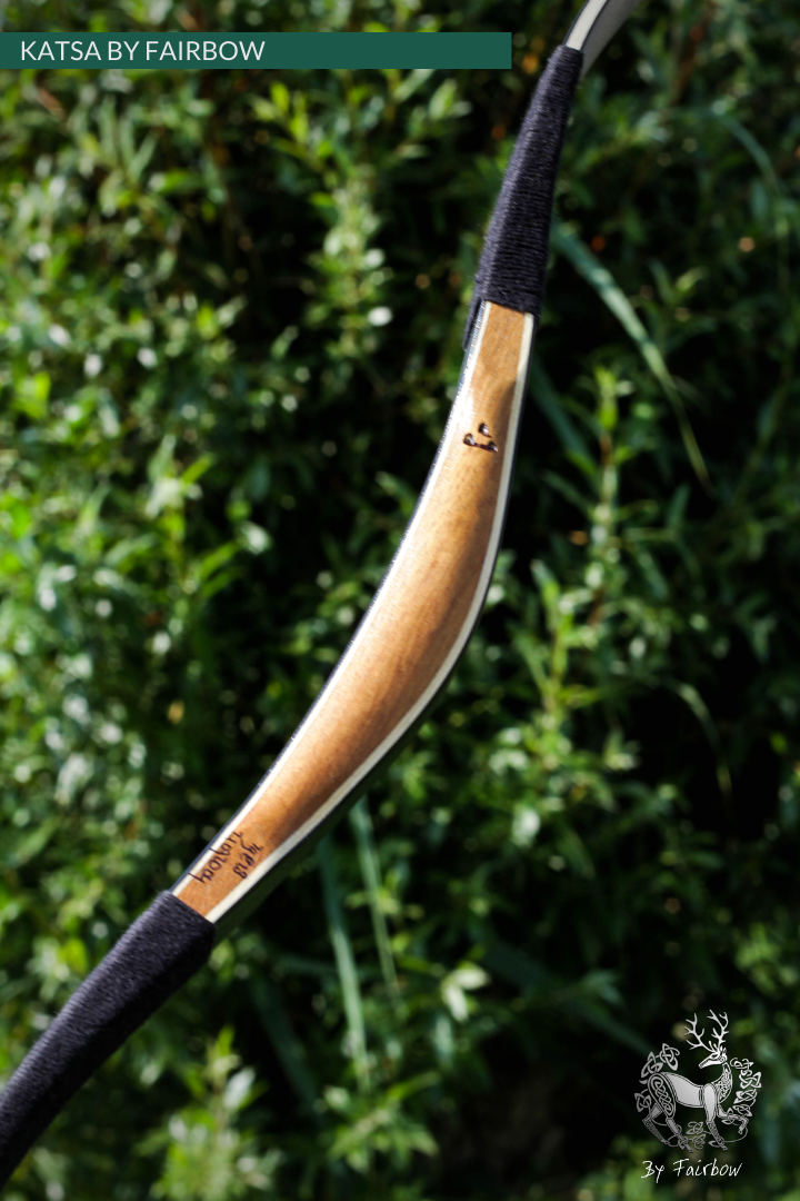 THE KATSA BOW, 29 LB, TEAKWOOD, BLACK, SWIRLY BLACK NOCKS-Bow-Fairbow-Fairbow