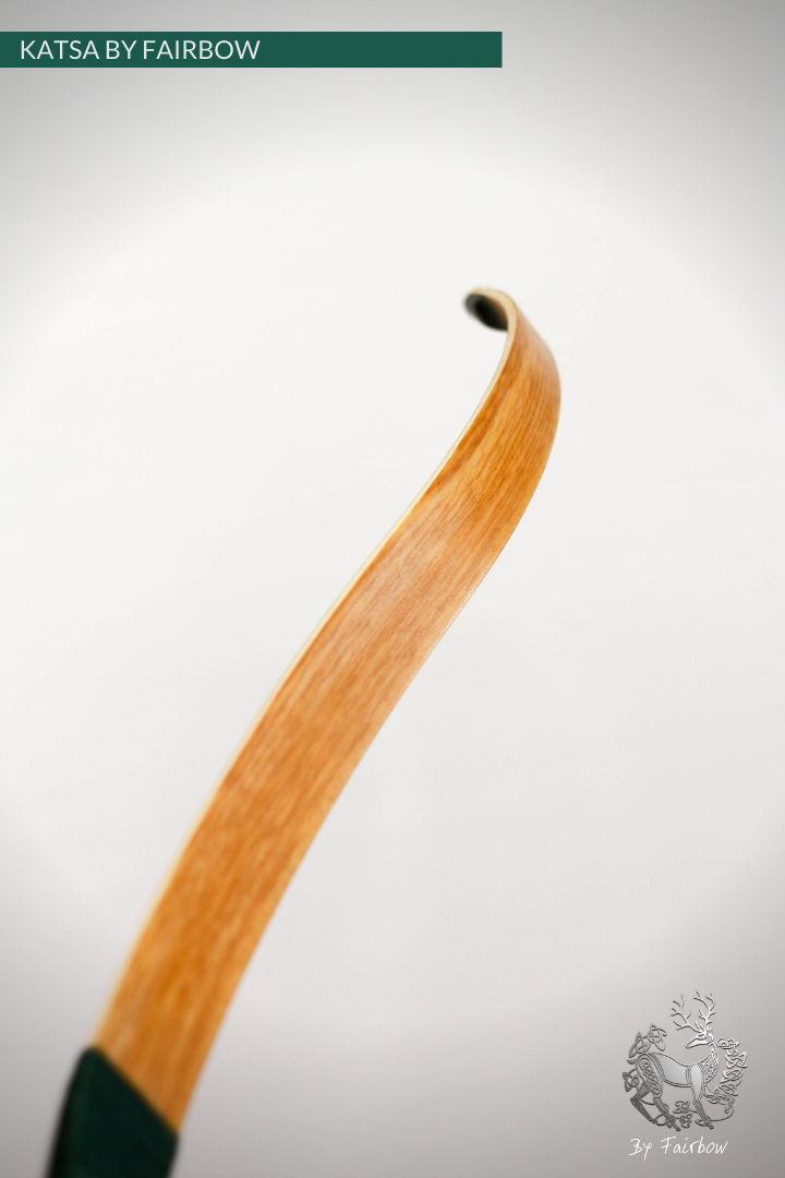 THE KATSA BOW, 38 LB TIGERWOOD, OAK, CURLY GREEN NOCKS-Bow-Fairbow-Fairbow