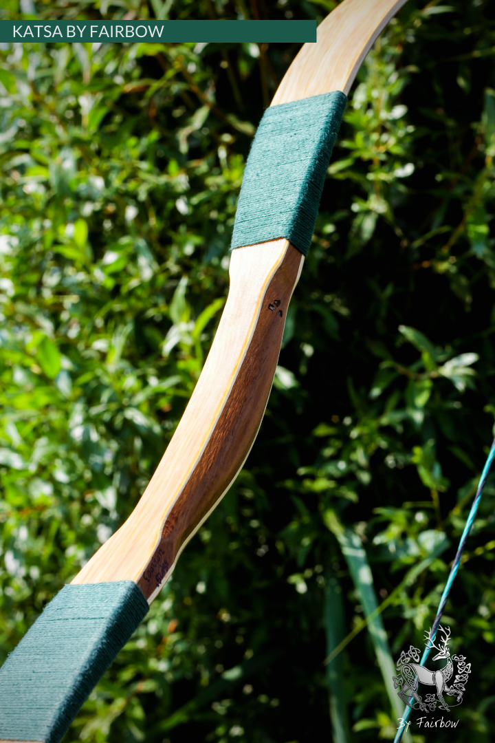 THE KATSA BOW, 38 LB TIGERWOOD, OAK, CURLY GREEN NOCKS-Bow-Fairbow-Fairbow