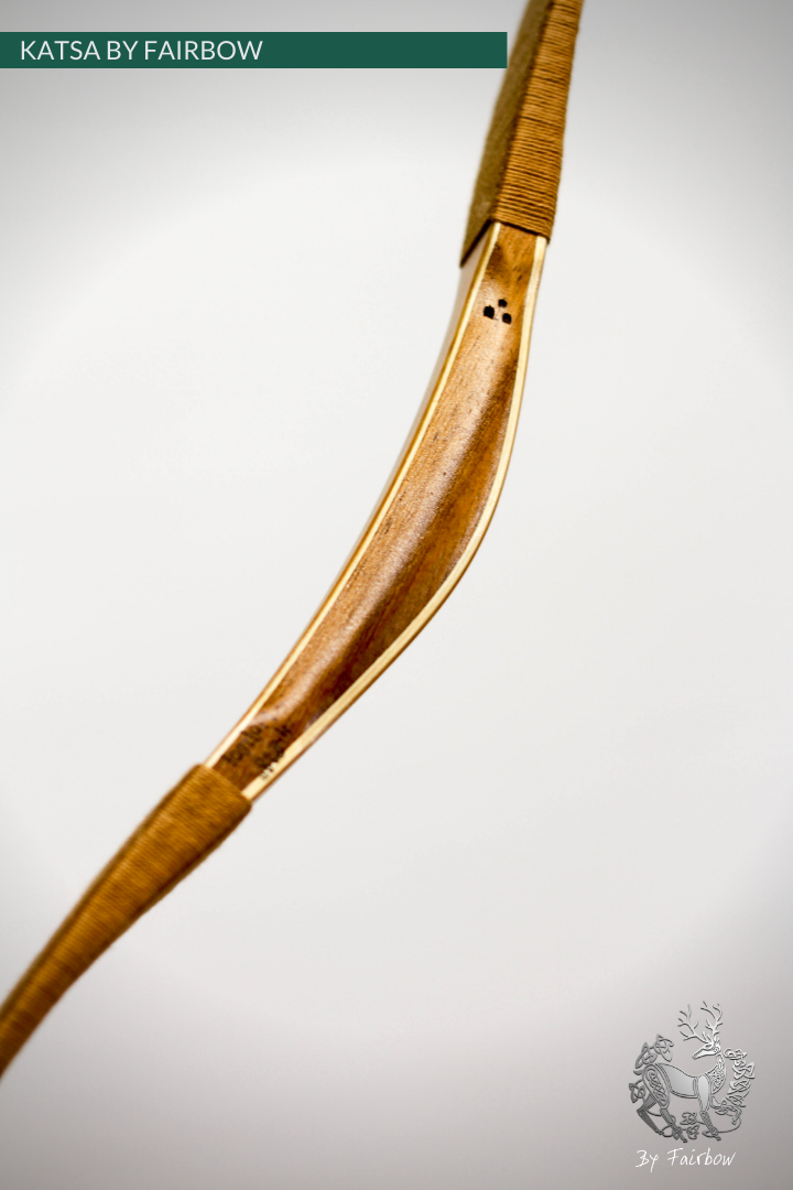 THE KATSA BOW, 41 LB TIGERWOOD, OAK, CURLY MARBLED NOCKS-Bow-Fairbow-Fairbow