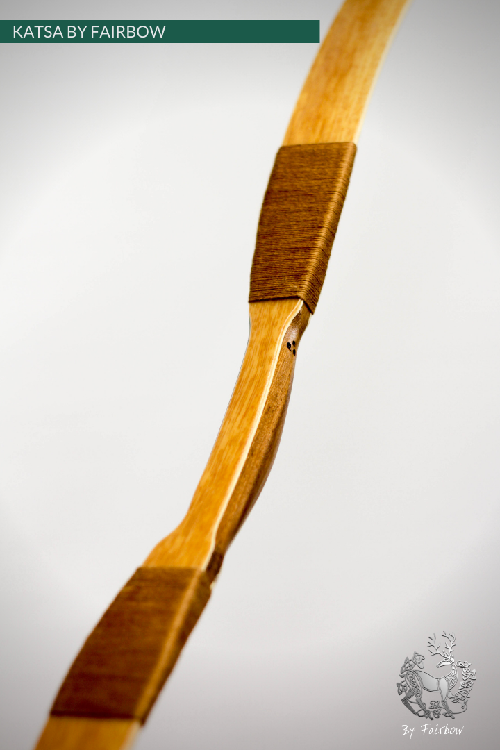 THE KATSA BOW, 41 LB TIGERWOOD, OAK, CURLY MARBLED NOCKS-Bow-Fairbow-Fairbow