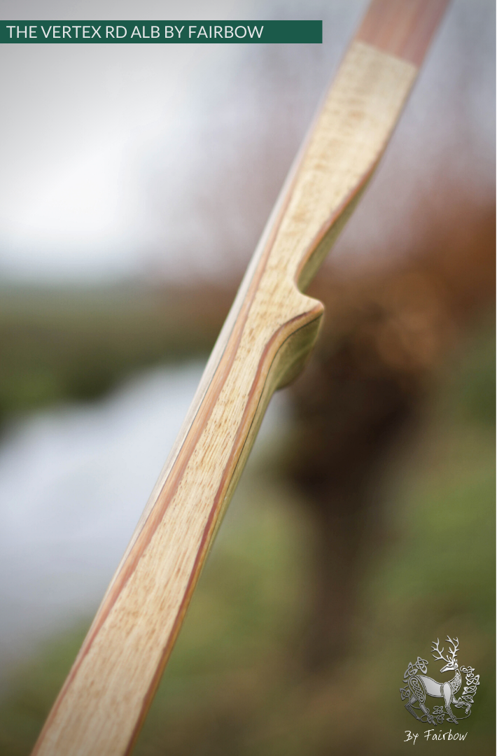 THE VERTEX BOW R-D 64" BLACK LIMBA, BAMBOO-GLASS 39 LBS @ 28 INCH RH-Bow-Fairbow-Fairbow