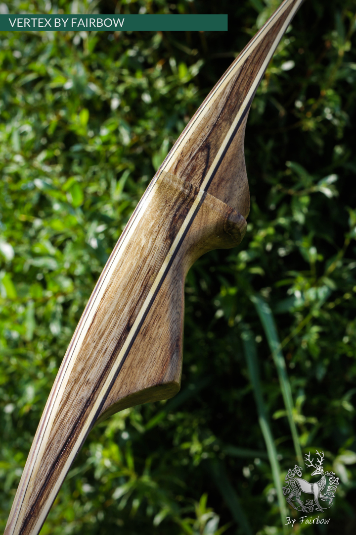 THE VERTEX BOW R-D 68" BLACK LIMBA, BAMBOO-GLASS 33 LBS @ 28 INCH RH-Bow-Fairbow-Fairbow