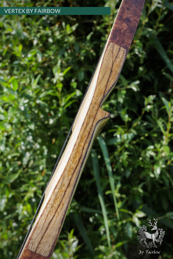 THE VERTEX BOW R-D 68" BLACK LIMBA, BAMBOO-GLASS 33 LBS @ 28 INCH RH-Bow-Fairbow-Fairbow