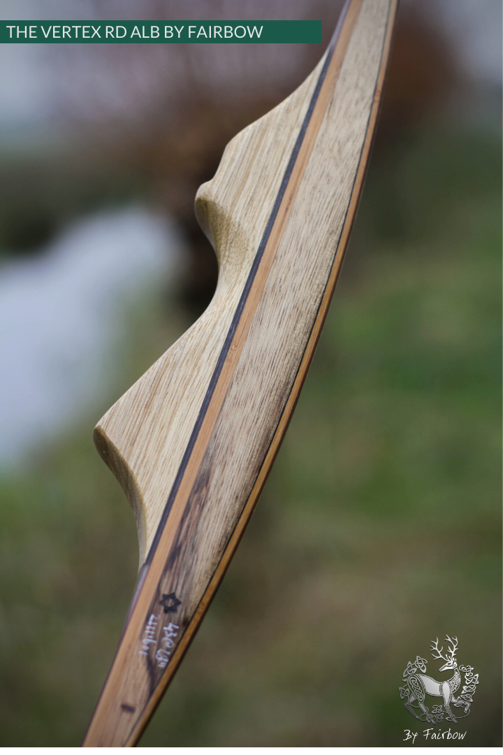 THE VERTEX BOW R-D 68" BLACK LIMBA, BAMBOO-GLASS 43 LBS @ 28 INCH RH-Bow-Fairbow-Fairbow