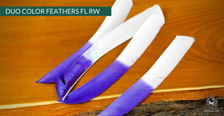 TURKEY FEATHERS DUO COLORED SOLD PER DOZEN RIGHT WING-Feathers-Fairbow-Blue 'n' white-Fairbow
