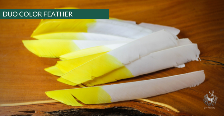 TURKEY FEATHERS DUO COLORED SOLD PER DOZEN RIGHT WING-Feathers-Fairbow-Red 'n' white-Fairbow