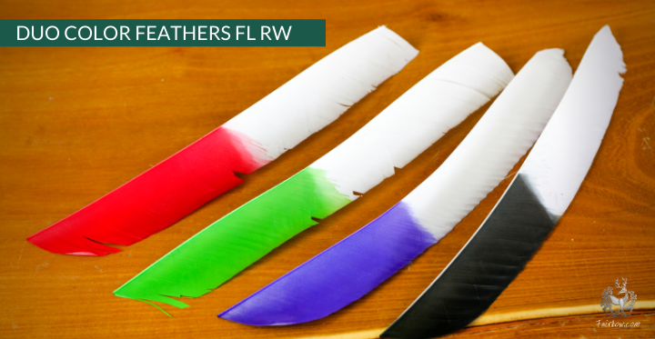 TURKEY FEATHERS DUO COLORED SOLD PER DOZEN RIGHT WING-Feathers-Fairbow-Red 'n' white-Fairbow