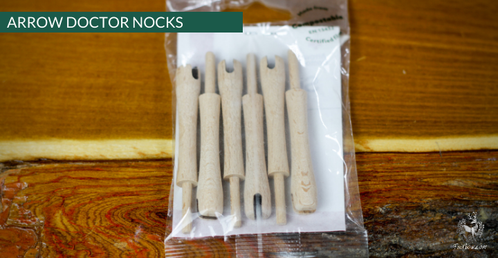 WOODEN GLUE IN NOCKS MANCHU SHAPE BY ARROW DOCTOR-Nock-Arrow Doctor-5/16-Fairbow